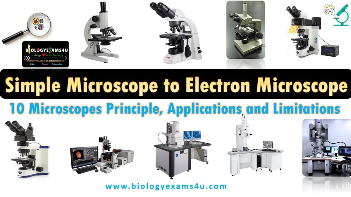 10 Types of Microscope Simple to Electron Microscope Quick Revision